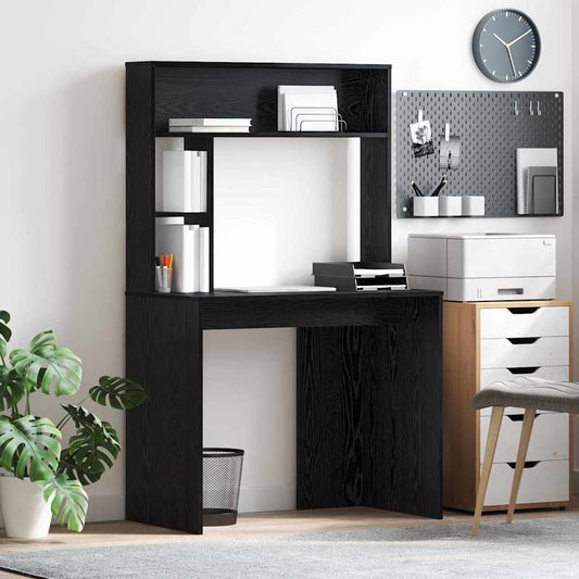 vidaXL Γραφείο Μαύρη Οξυά 91 x 50 x 149 εκ Επεξεργασμένο Ξύλο