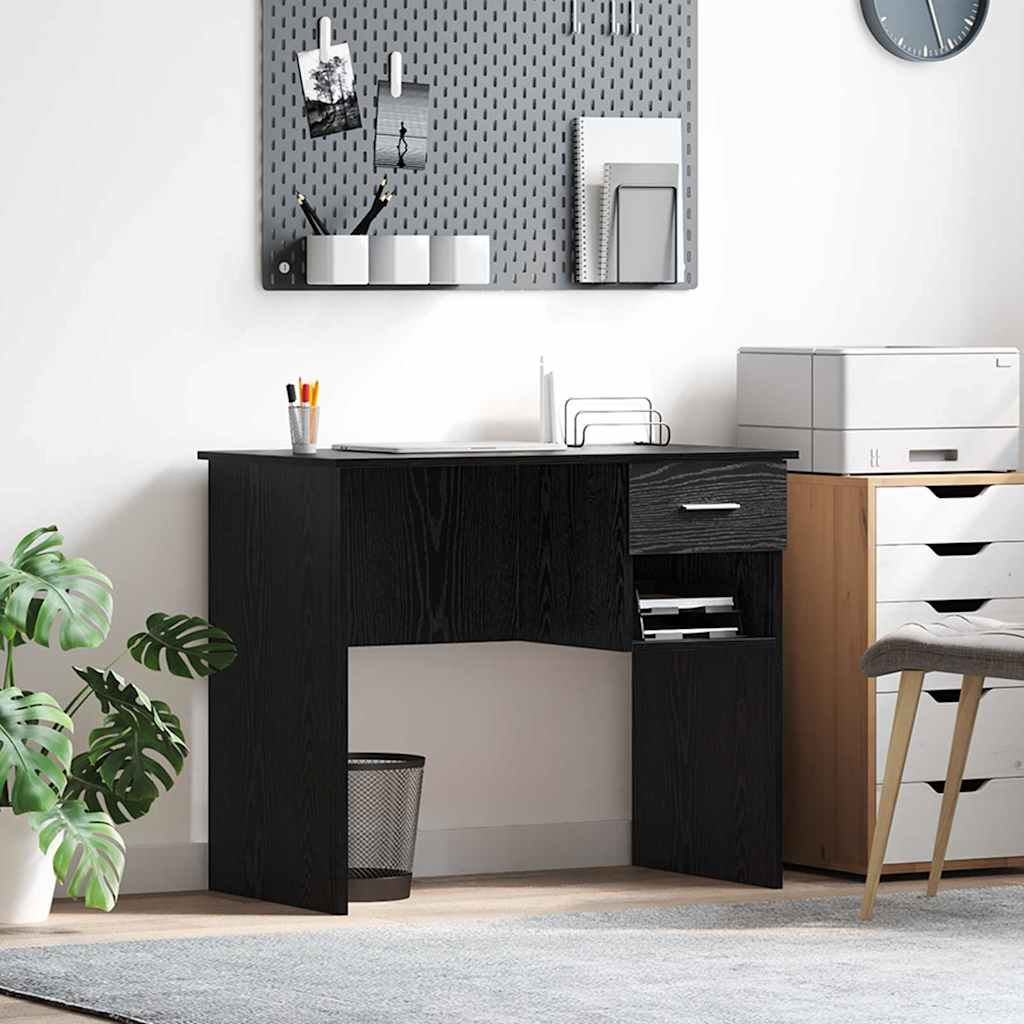 vidaXL Γραφείο Μαύρη δρυς 90 x 49.5 x 75 εκ. Επεξεργασμένο ξύλο