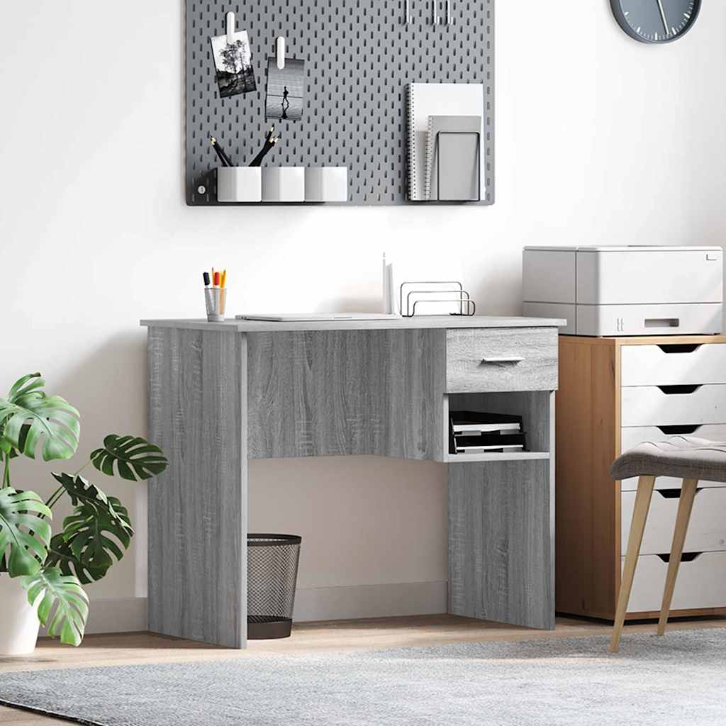 vidaXL Γραφείο Γκρι sonoma 90 x 49.5 x 75 εκ. Επεξεργασμένο ξύλο