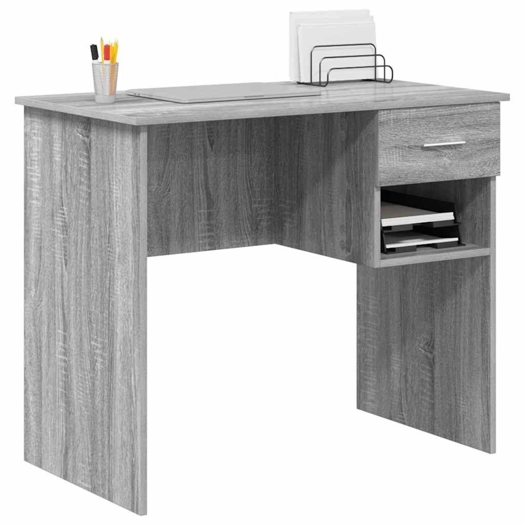 vidaXL Γραφείο Γκρι sonoma 90 x 49.5 x 75 εκ. Επεξεργασμένο ξύλο