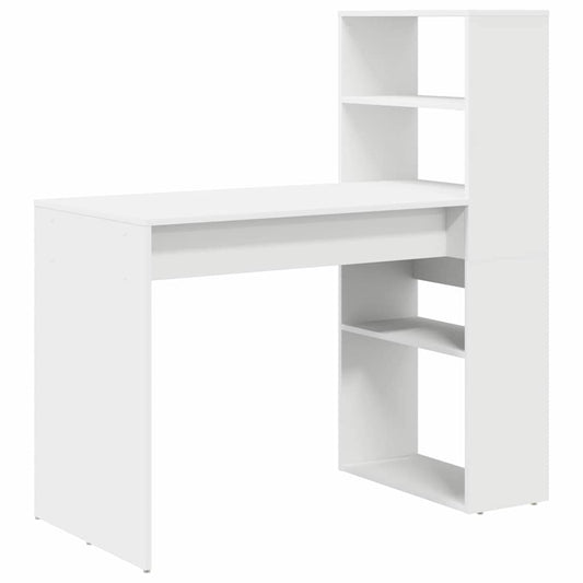 vidaXL Γραφείο Λευκό Επεξεργασμένο Ξύλο 113 x 54 x 120 εκ.