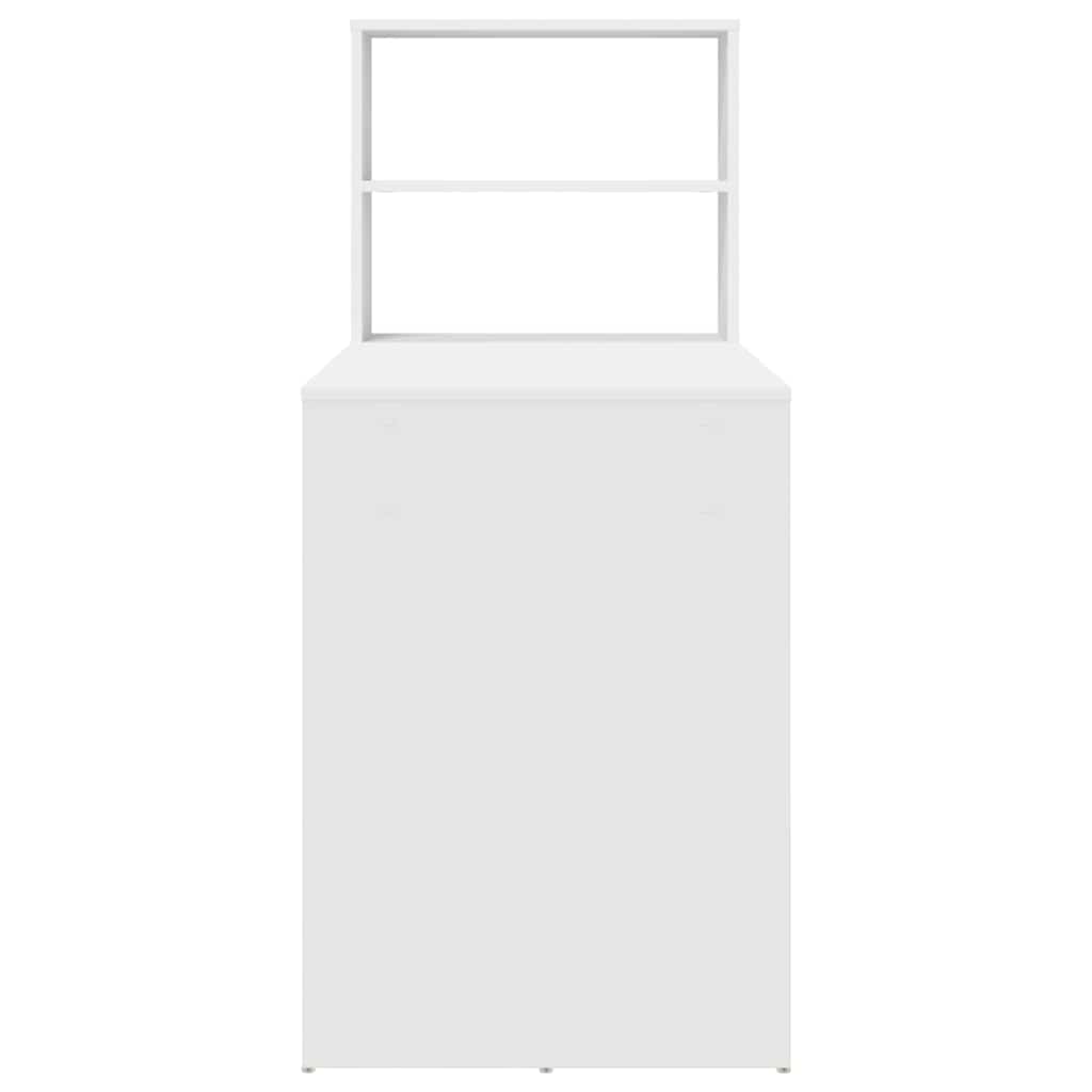 vidaXL Γραφείο με ράφι Λευκό 113 x 54 x 120 εκ. Επεξεργασμένο ξύλο