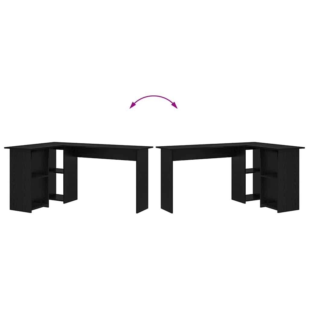 vidaXL Γραφείο με ράφι Μαύρη δρυς 142 x 102 x 73 εκ Επεξεργασμένο ξύλο