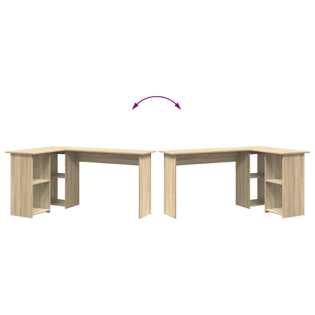 vidaXL Γραφείο Sonoma Δρυς 142 x 102 x 73 εκ Επεξεργασμένο ξύλο