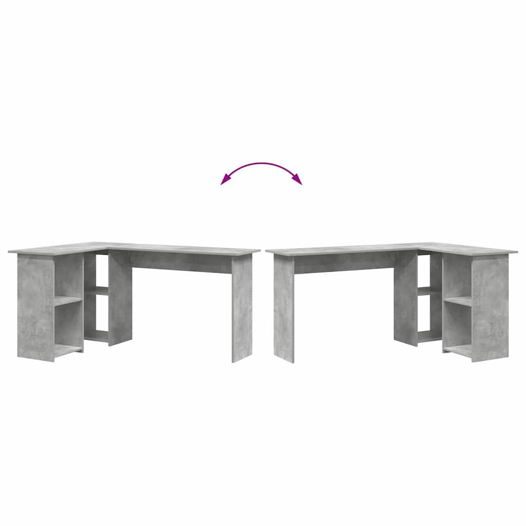 vidaXL Γραφείο Γκρι σκυροδέματος 142 x 102 x 73 εκ Επεξεργασμένο ξύλο