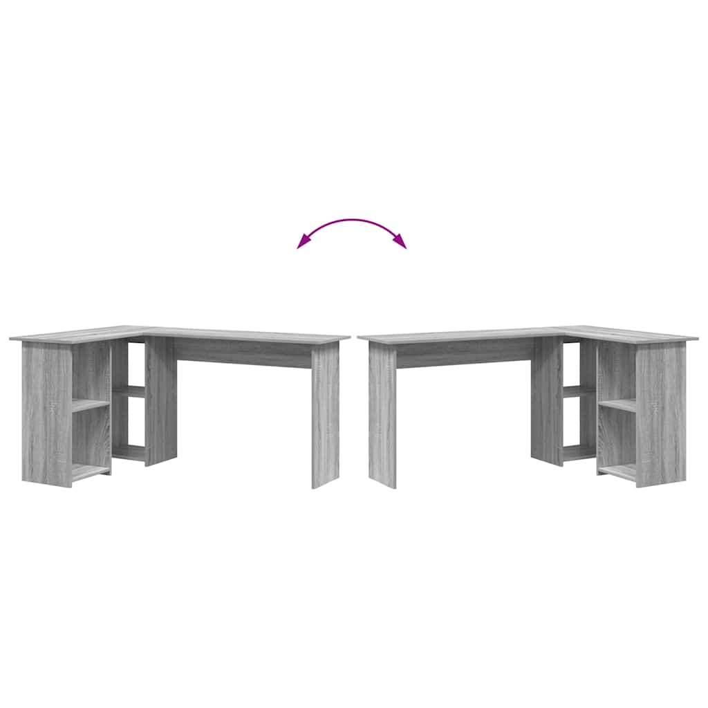 vidaXL Γραφείο Γκρι sonoma 142 x 102 x 73 εκ Επεξεργασμένο ξύλο