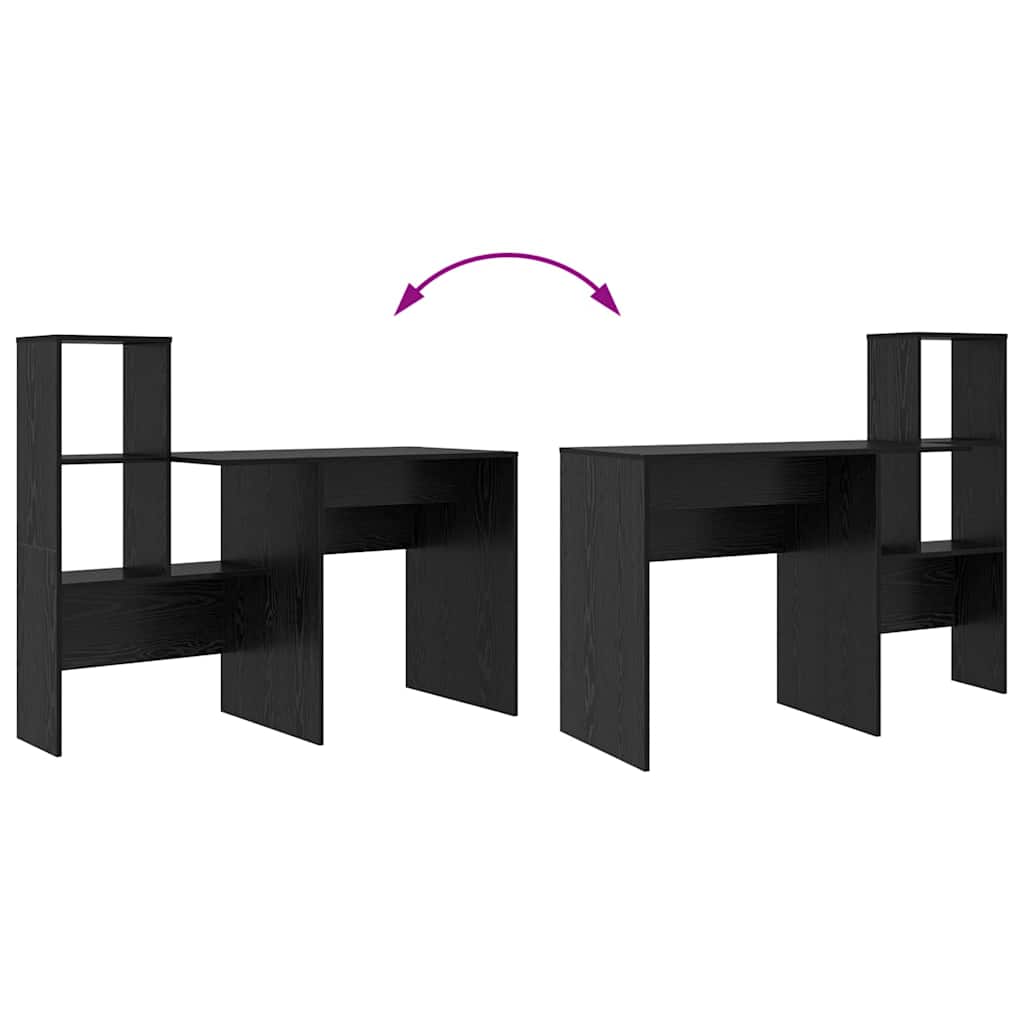 vidaXL Γραφείο Μαύρη δρυς 131.5 x 50 x 106.5 εκ. Επεξεργασμένο ξύλο