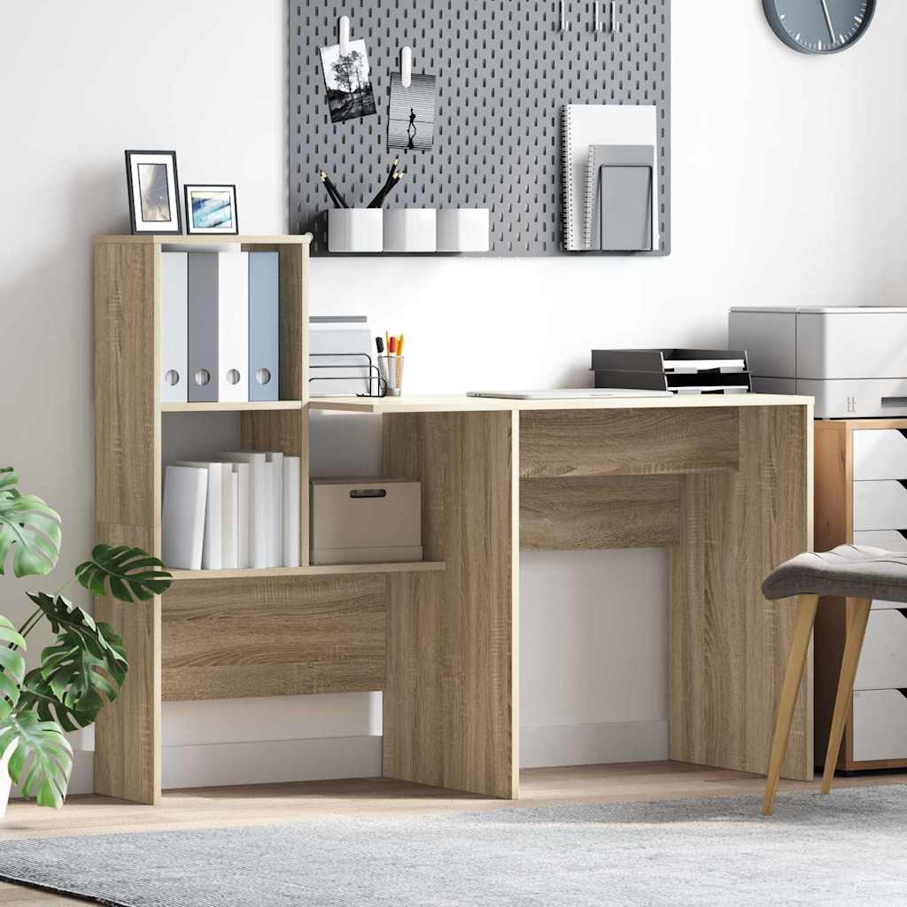 vidaXL Γραφείο Sonoma Δρυς 131.5 x 50 x 106.5 εκ. Επεξεργασμένο ξύλο