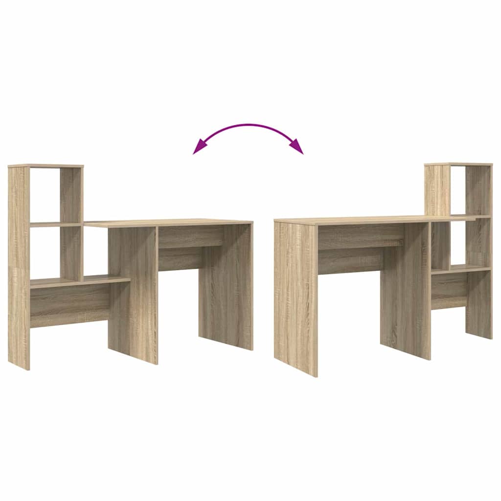 vidaXL Γραφείο Sonoma Δρυς 131.5 x 50 x 106.5 εκ. Επεξεργασμένο ξύλο