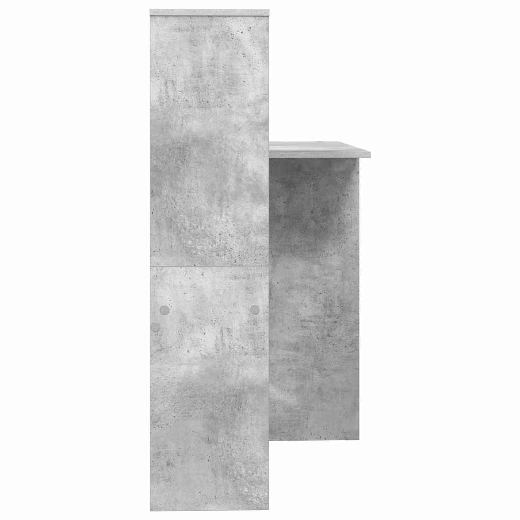 vidaXL Γραφείο με ράφι Γκρι σκυροδέματος 131.5 x 50 x 106.5 εκ.