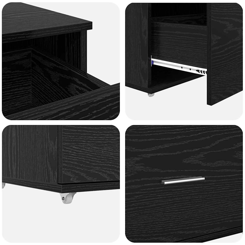 vidaXL Ντουλάπι με Συρτάρια 55 x 45 x 31 εκ Μαύρη Οξυά