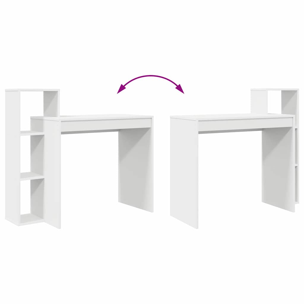 vidaXL Γραφείο με ράφι Λευκό 100 x 40 x 90 cm Επεξεργασμένο ξύλο