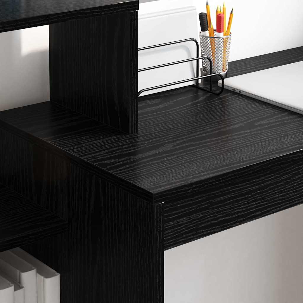 vidaXL Γραφείο με ράφι Μαύρη δρυς 100 x 40 x 90 cm Επεξεργασμένο ξύλο