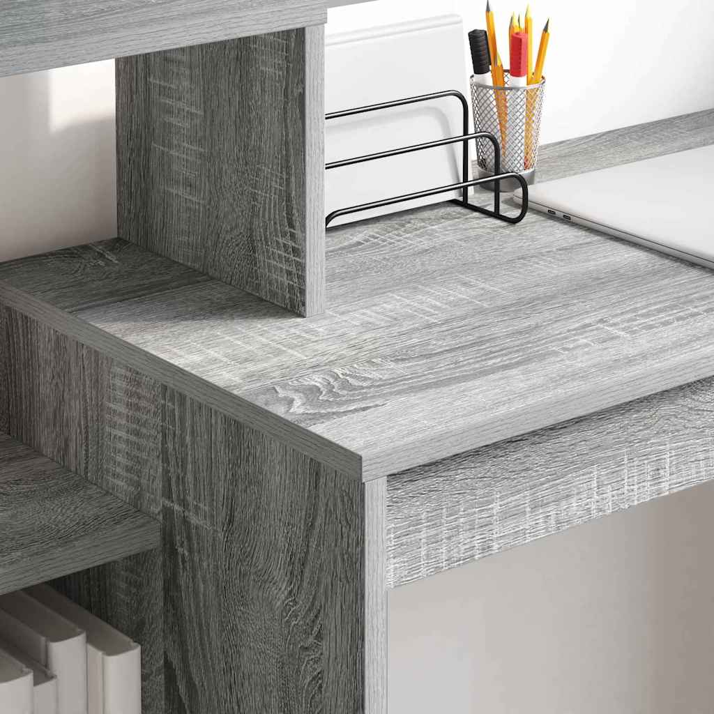 vidaXL Γραφείο με ράφι Γκρι sonoma 100 x 40 x 90 cm Επεξεργασμένο ξύλο