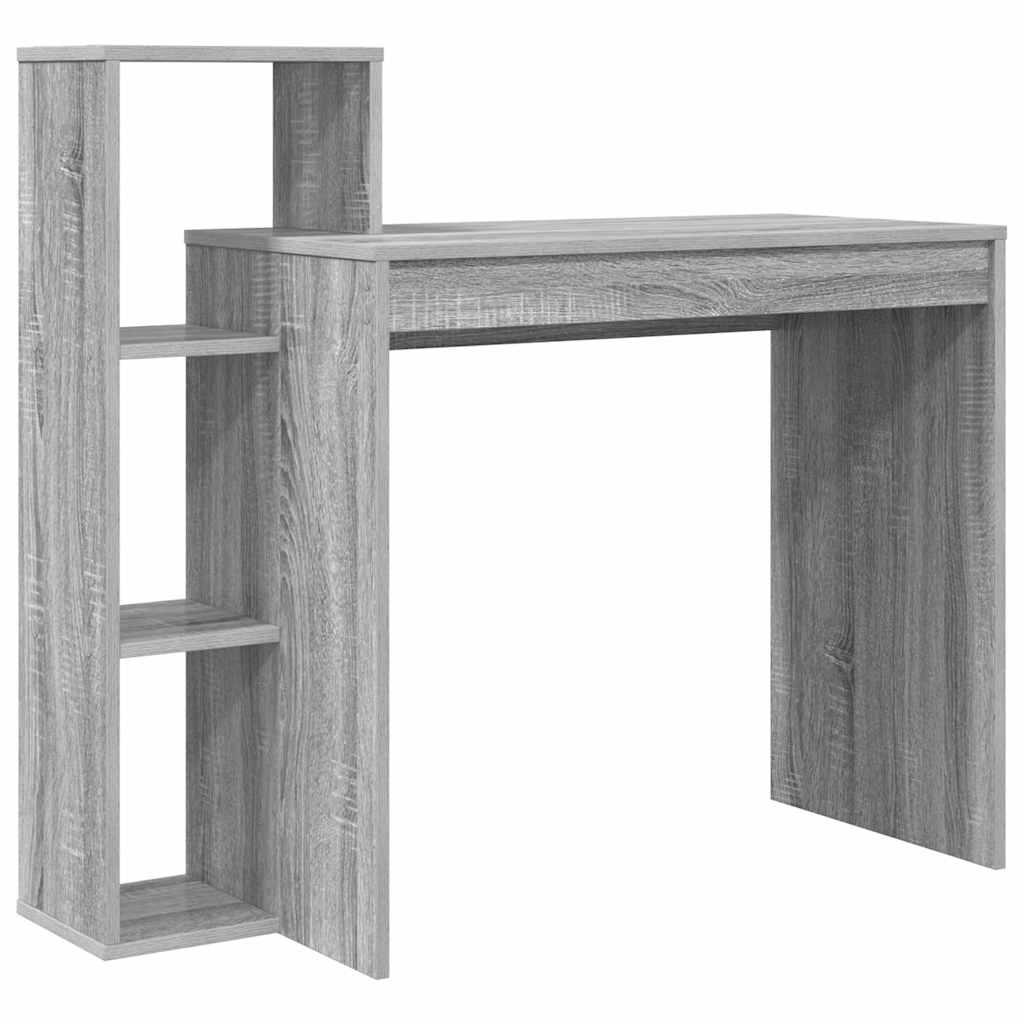 vidaXL Γραφείο με ράφι Γκρι sonoma 100 x 40 x 90 cm Επεξεργασμένο ξύλο
