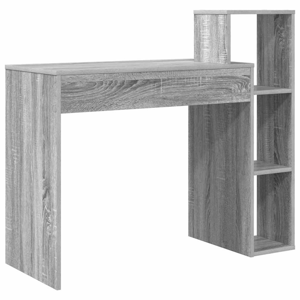 vidaXL Γραφείο με ράφι Γκρι sonoma 100 x 40 x 90 cm Επεξεργασμένο ξύλο