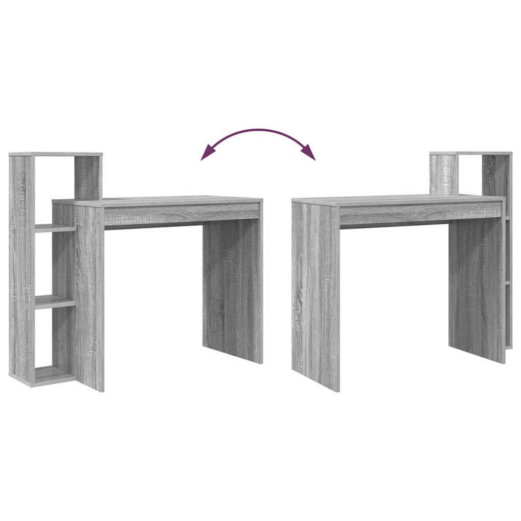 vidaXL Γραφείο με ράφι Γκρι sonoma 100 x 40 x 90 cm Επεξεργασμένο ξύλο