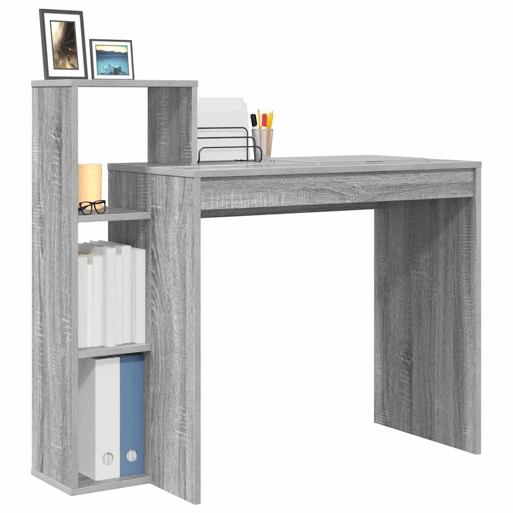 vidaXL Γραφείο με ράφι Γκρι sonoma 100 x 40 x 90 cm Επεξεργασμένο ξύλο