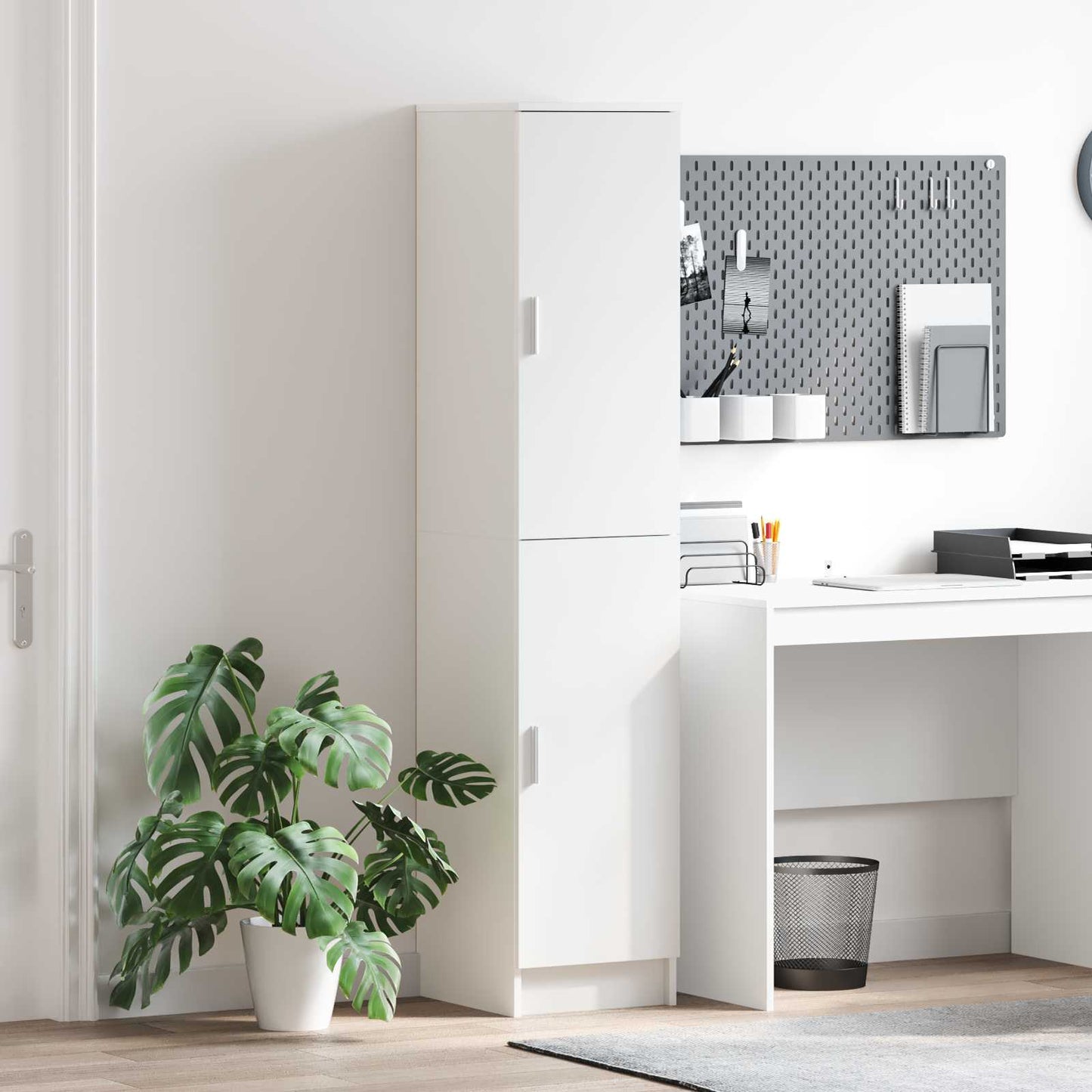 vidaXL Ψηλό Ντουλάπι Λευκό 35 x 39 x 168 εκ Επεξεργασμένο ξύλο
