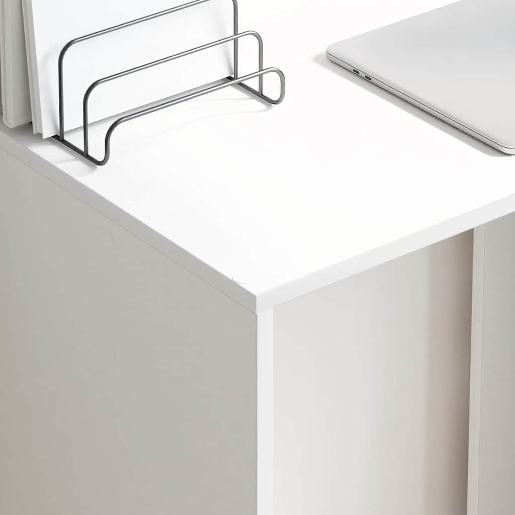 vidaXL Γραφείο με ράφι Λευκό 78.5 x 37 x 154.5 εκ Επεξεργασμένο ξύλο