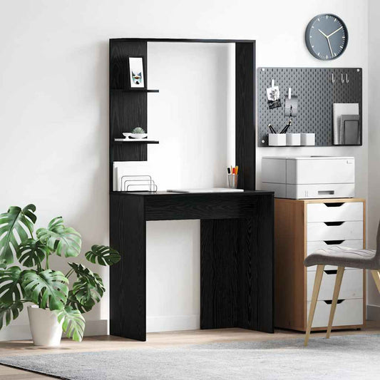 vidaXL Γραφείο Μαύρη δρυς 78.5 x 37 x 154.5 εκ Επεξεργασμένο ξύλο