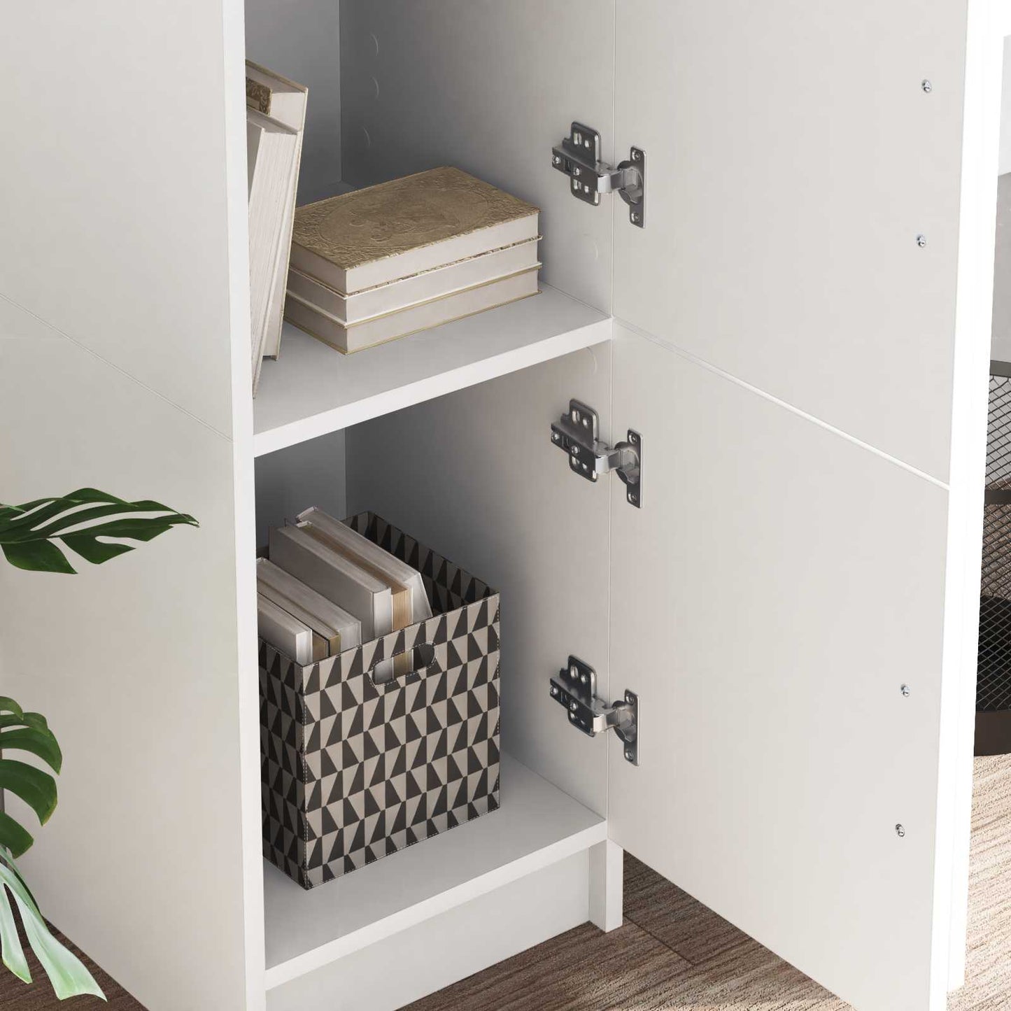 vidaXL Ψηλή Ντουλάπα Λευκό 31,5 x 32 x 124 εκ Επεξεργασμένο ξύλο