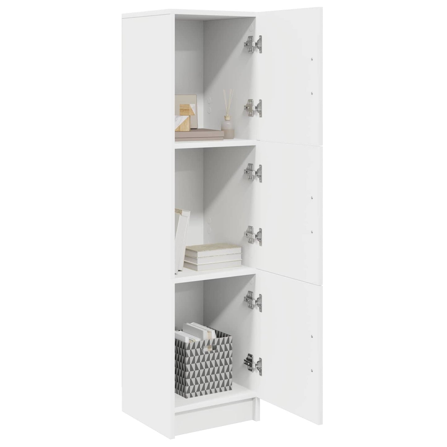 vidaXL Ψηλή Ντουλάπα Λευκό 31,5 x 32 x 124 εκ Επεξεργασμένο ξύλο