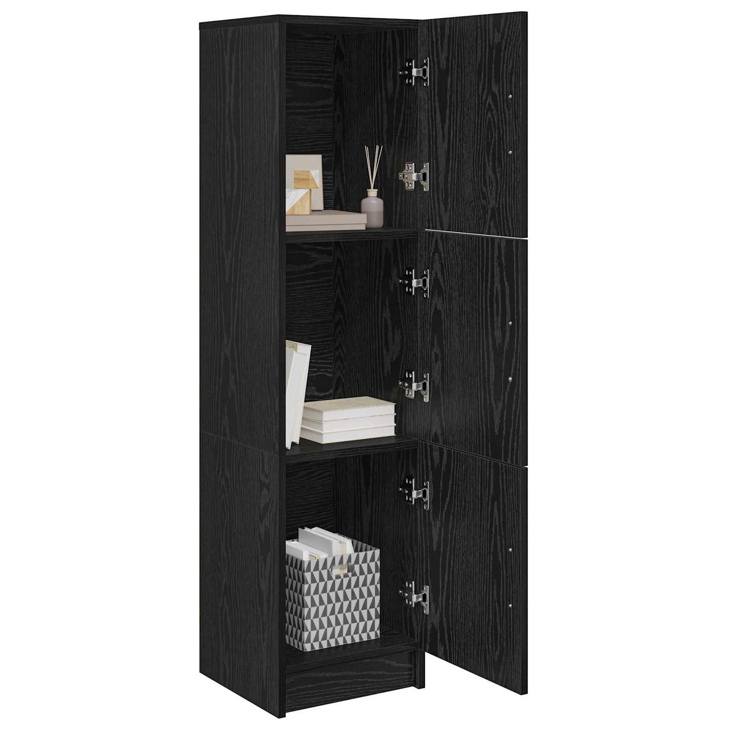 vidaXL Ψηλή Ντουλάπα Μαύρη δρυς 31,5 x 32 x 124 εκ Επεξεργασμένο ξύλο