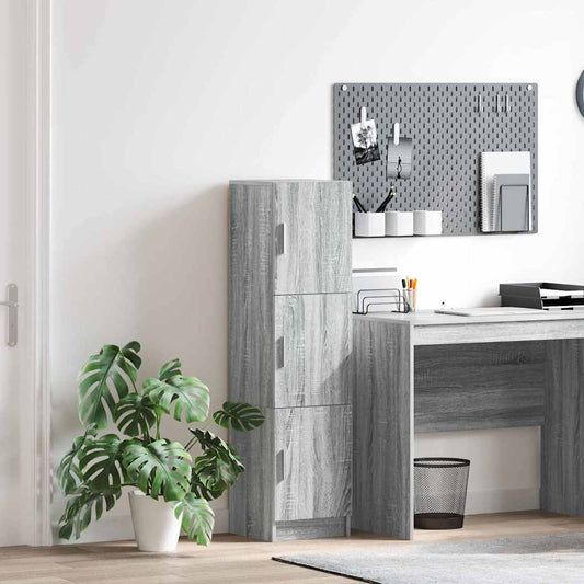vidaXL Highboard Γκρίζο Σονομα 31.5 x 32 x 122.5 εκ