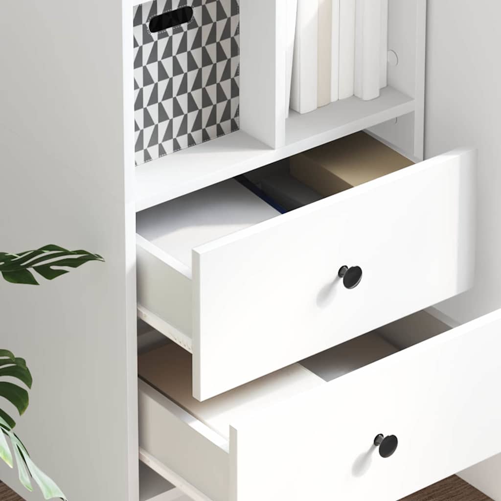 vidaXL Highboard Λευκό 45.5 x 34 x 127 εκ Επεξεργασμένο ξύλο