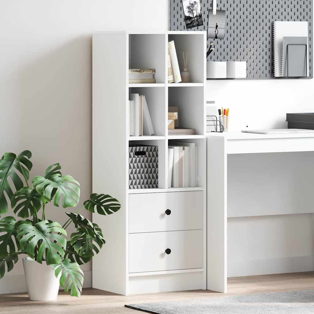 vidaXL Highboard Λευκό 45.5 x 34 x 127 εκ Επεξεργασμένο ξύλο