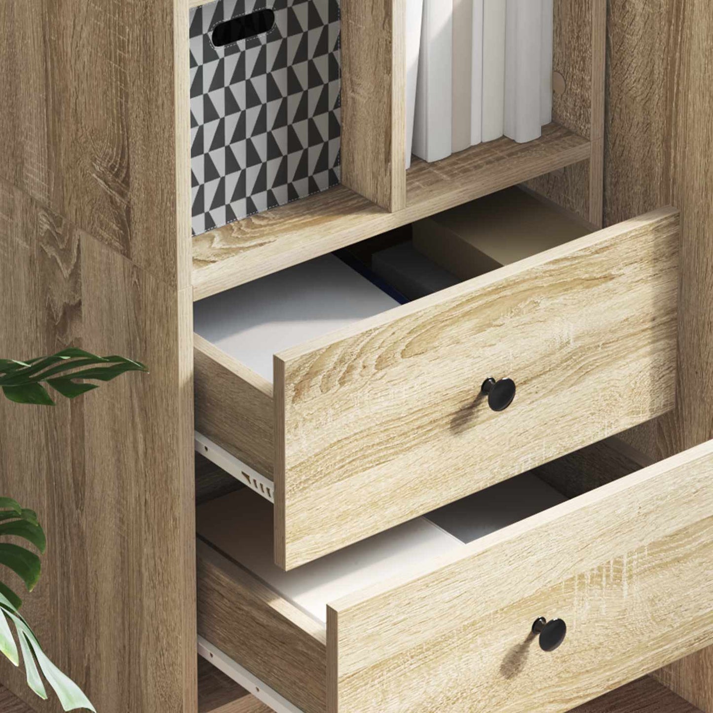vidaXL Highboard με συρτάρι Δρύς Sonoma 45,5 x 34 x 127 εκ