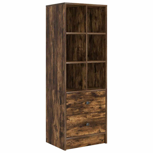 vidaXL Highboard με συρτάρι Καπνιστό Δρύς 45,5 x 34 x 127 εκ