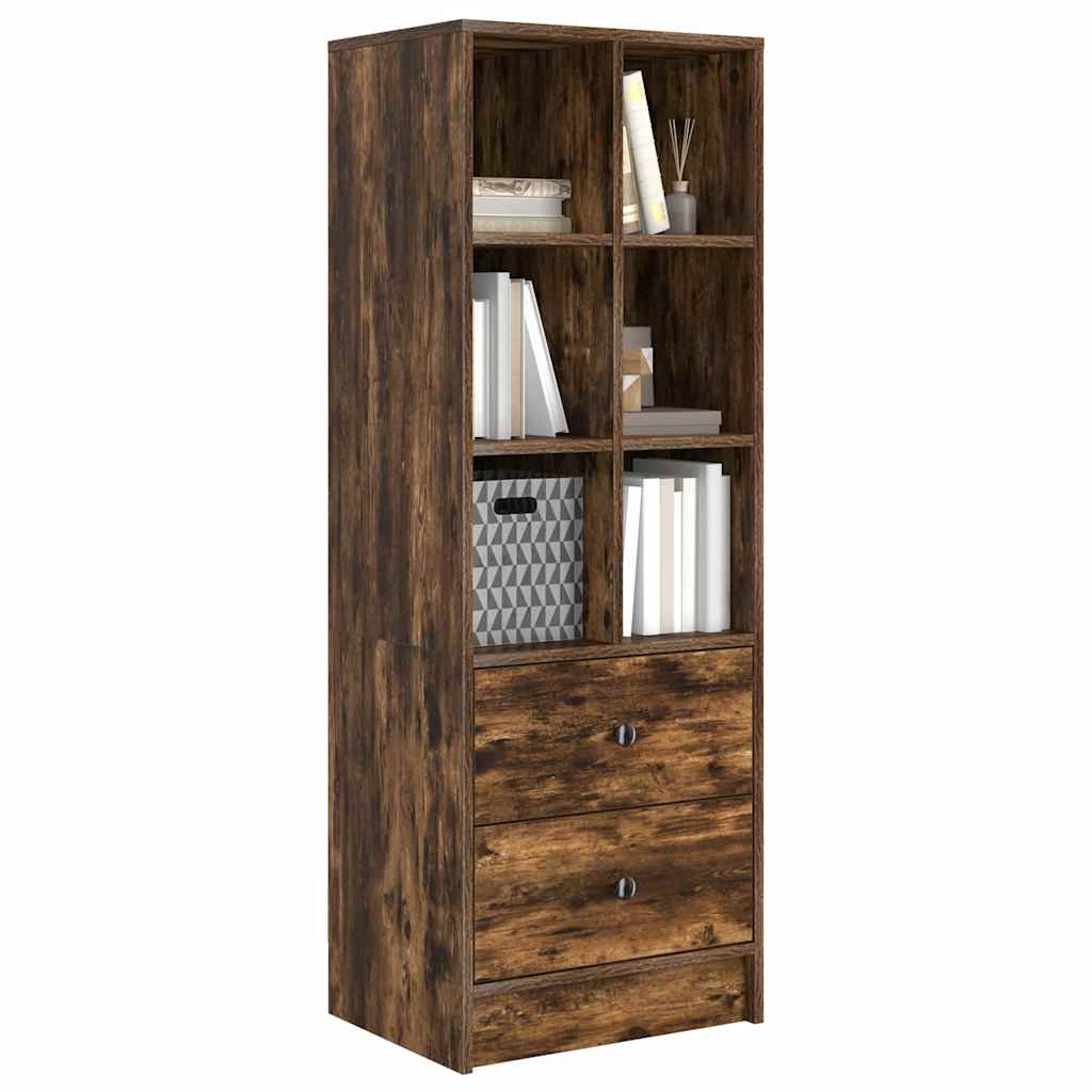 vidaXL Highboard με συρτάρι Καπνιστό Δρύς 45,5 x 34 x 127 εκ