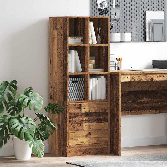 vidaXL Highboard με συρτάρι Παλιό ξύλο 45,5 x 34 x 127 εκ