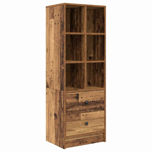 vidaXL Highboard με συρτάρι Παλιό ξύλο 45,5 x 34 x 127 εκ