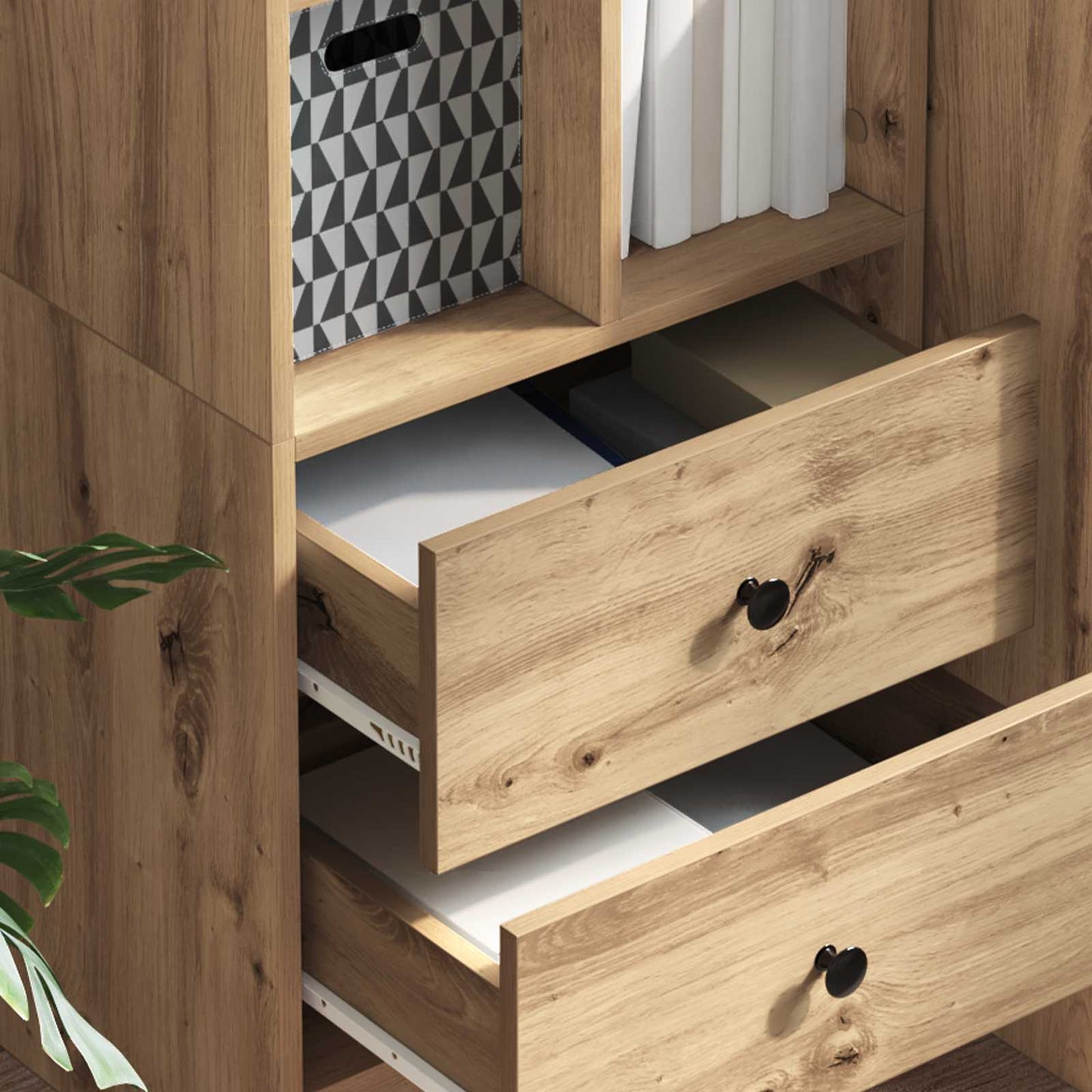 vidaXL Highboard με συρτάρι Artisan Oak 45,5 x 34 x 127 εκ