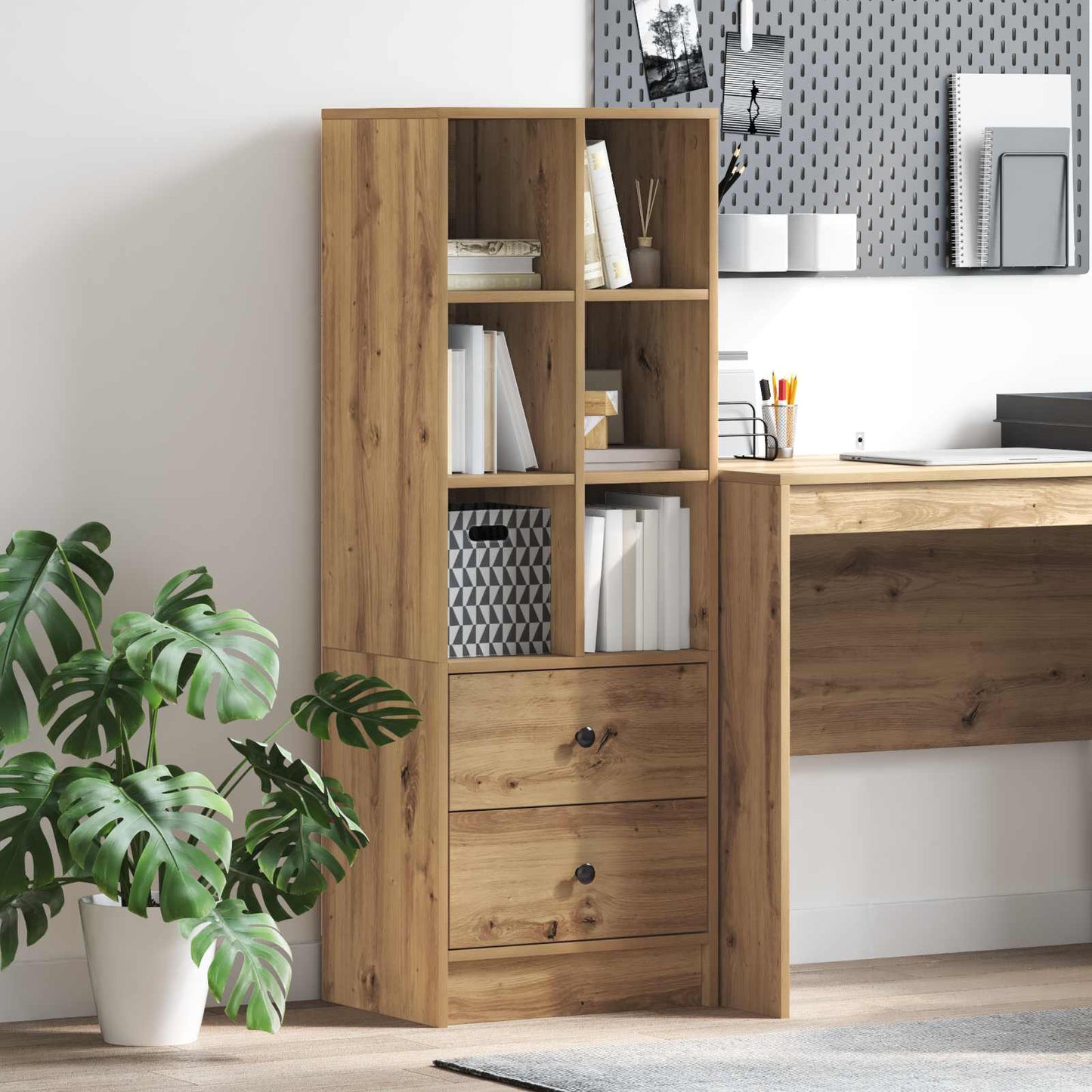 vidaXL Highboard με συρτάρι Artisan Oak 45,5 x 34 x 127 εκ