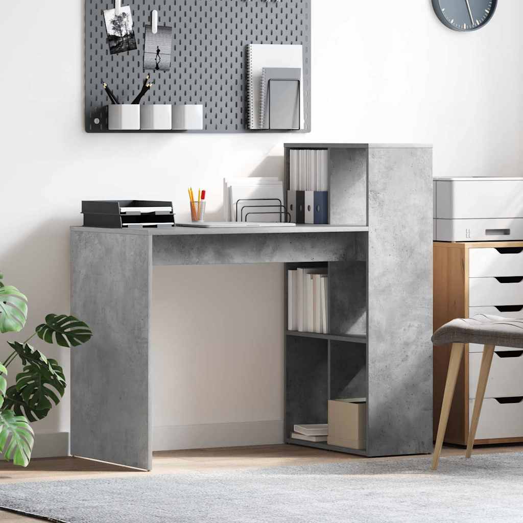 vidaXL Γραφείο Σκυρόδεμα Γκρι 108 x 55 x 103.5 εκ Επεξεργασμένο ξύλο