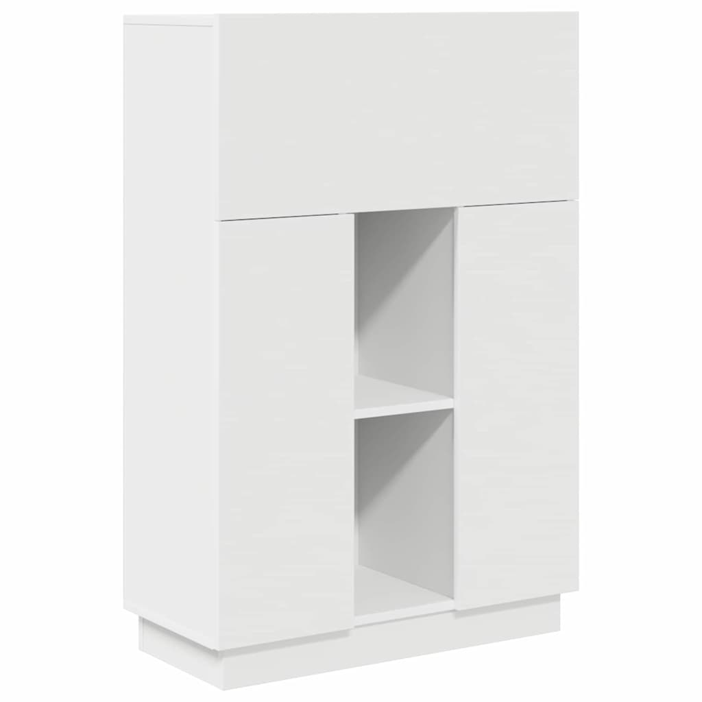 vidaXL Γραφείο με ράφι Λευκό 71.5 x 31.5 x 106.5 εκ Επεξεργασμένο ξύλο