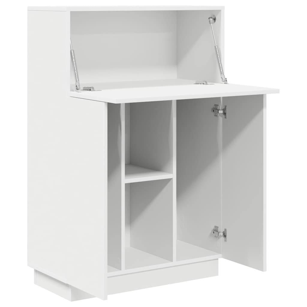 vidaXL Γραφείο με ράφι Λευκό 71.5 x 31.5 x 106.5 εκ Επεξεργασμένο ξύλο