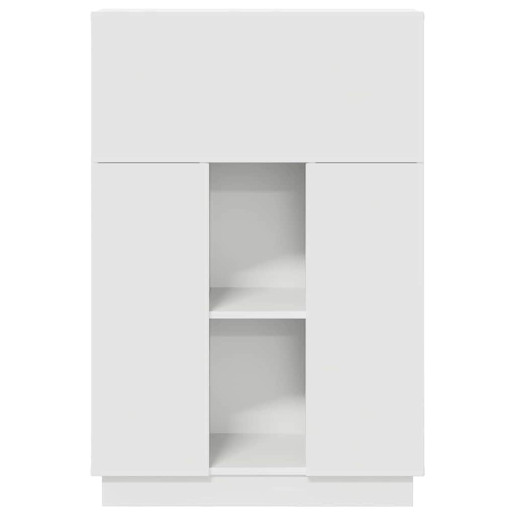 vidaXL Γραφείο με ράφι Λευκό 71.5 x 31.5 x 106.5 εκ Επεξεργασμένο ξύλο