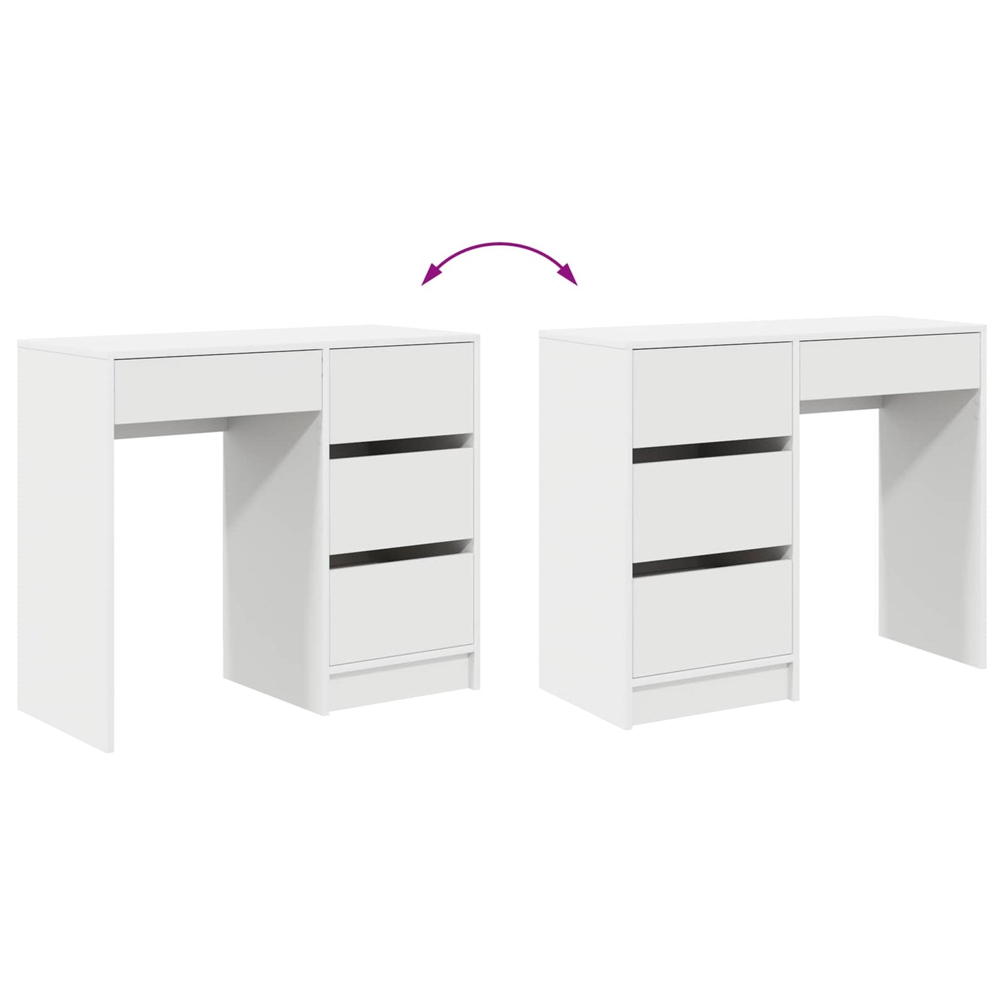 vidaXL Γραφείο Λευκό Επεξεργασμένο Ξύλο 90 x 37.5 x 75 εκ