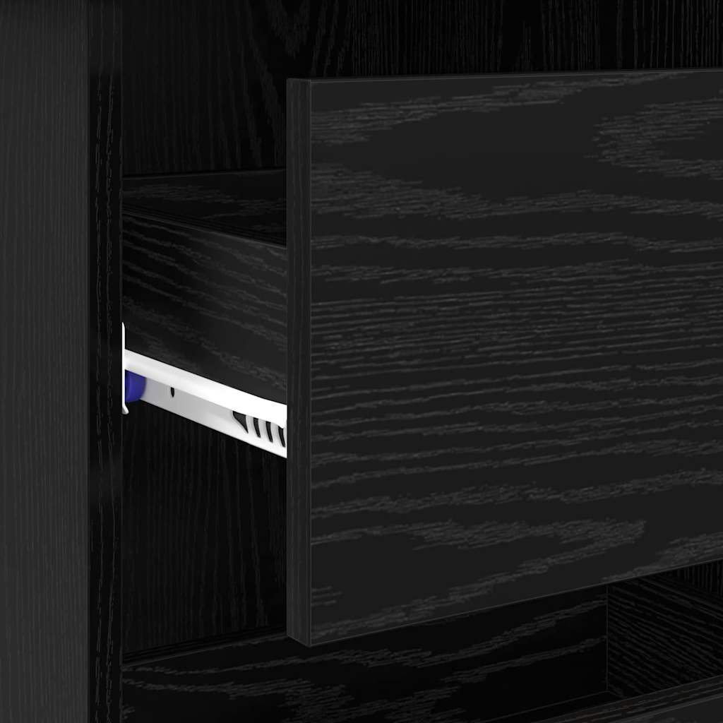 vidaXL Γραφείο με ράφι Μαύρη δρυς 90 x 37.5 x 75 εκ Επεξεργασμένο ξύλο