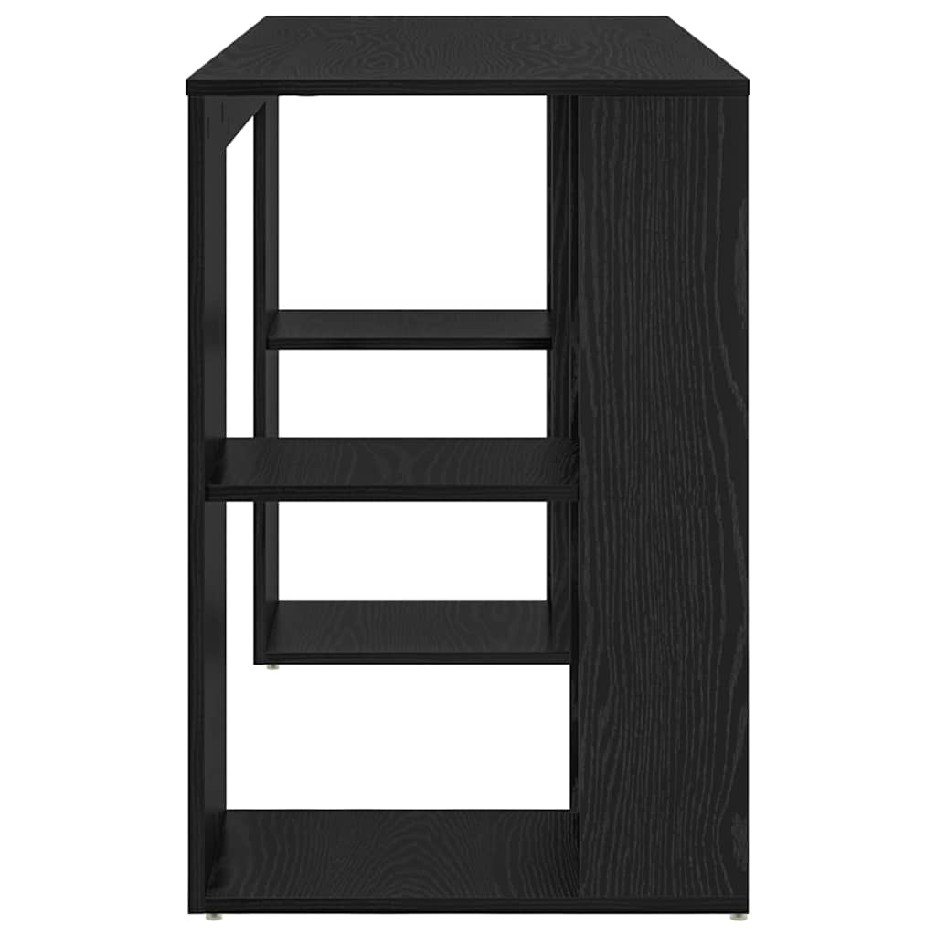 vidaXL Γραφείο με Αποθήκευση με ράφι Μαύρη Οξυά 130 x 50.5 x 75 εκ