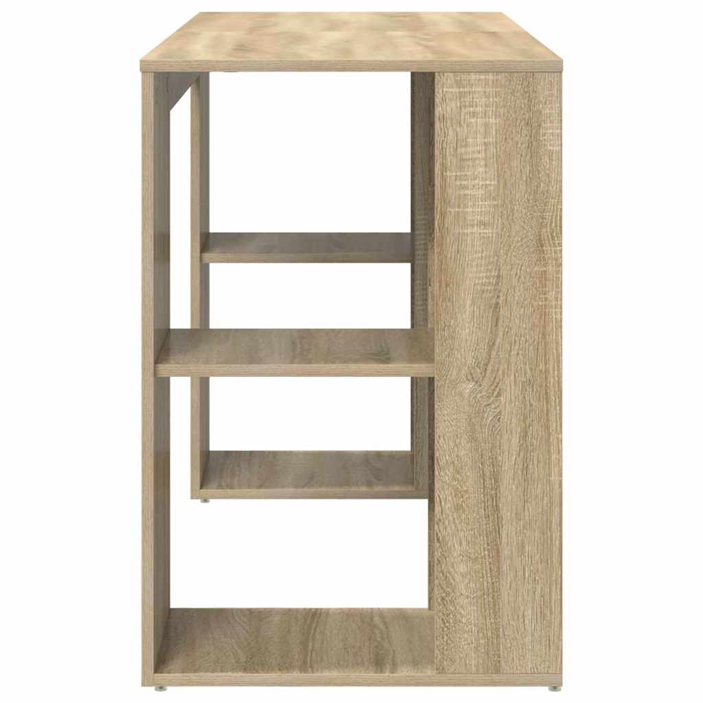 vidaXL Γραφείο με Αποθήκευση με ράφι Sonoma Δρυς 130 x 50.5 x 75 εκ