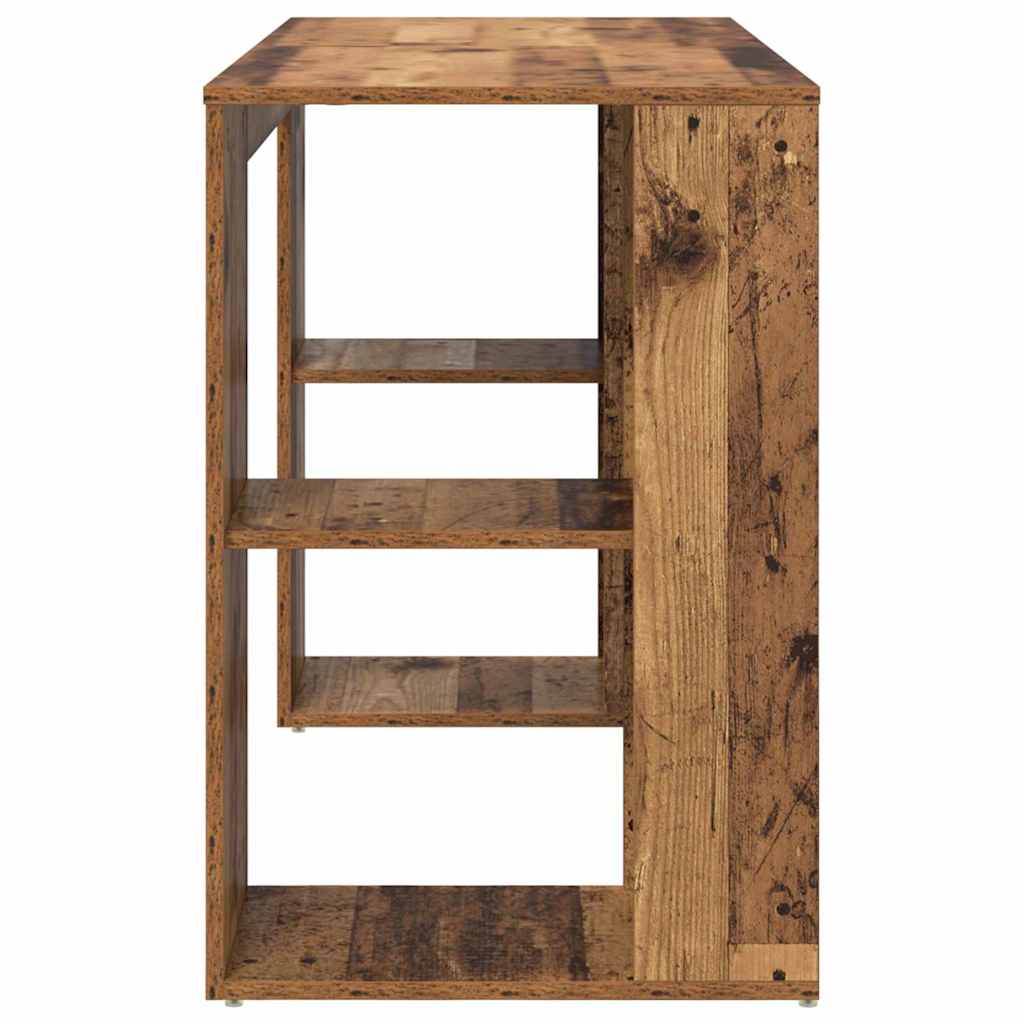 vidaXL Γραφείο με Αποθήκευση με ράφι Παλαιό ξύλο 130 x 50.5 x 75 εκ