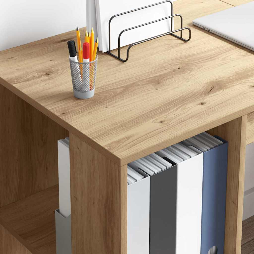 vidaXL Γραφείο με Αποθήκευση με ράφι artisan δρυς 130 x 50.5 x 75 εκ