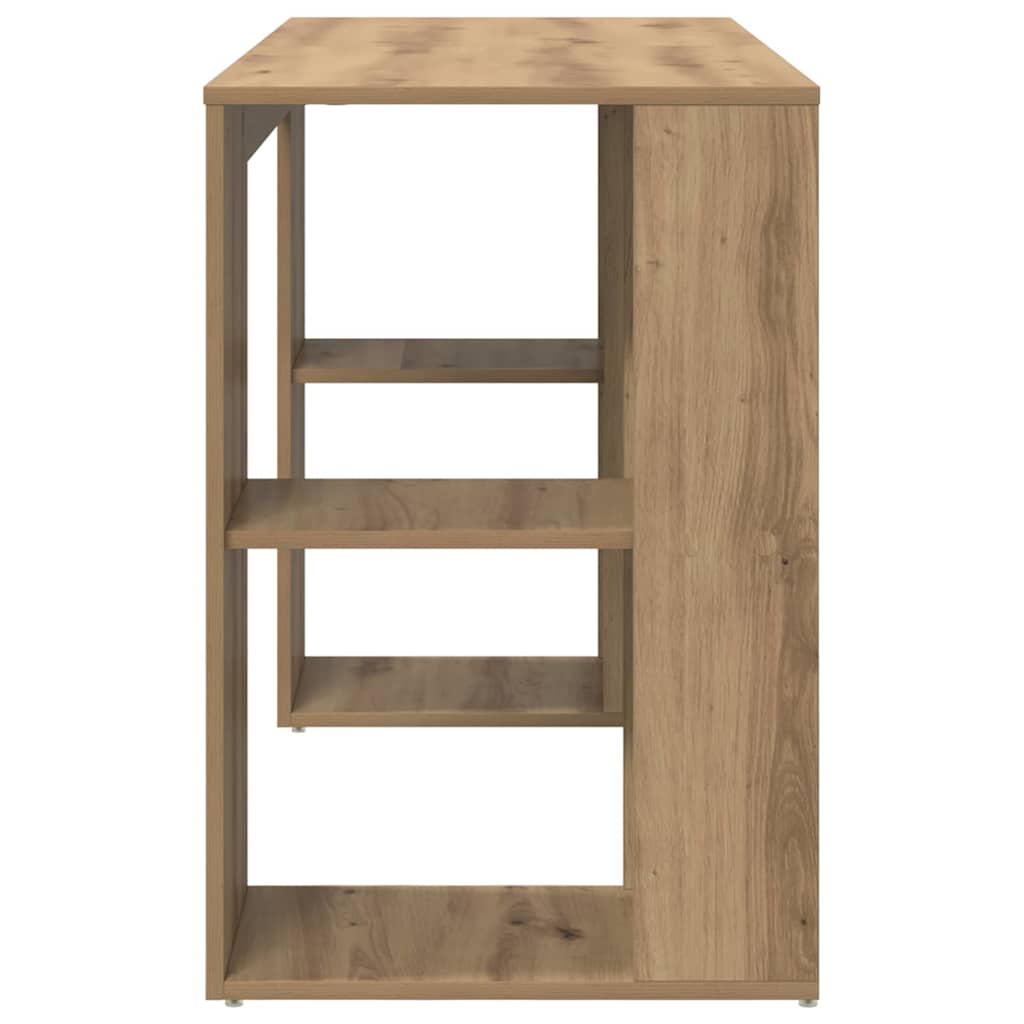 vidaXL Γραφείο με Αποθήκευση με ράφι artisan δρυς 130 x 50.5 x 75 εκ
