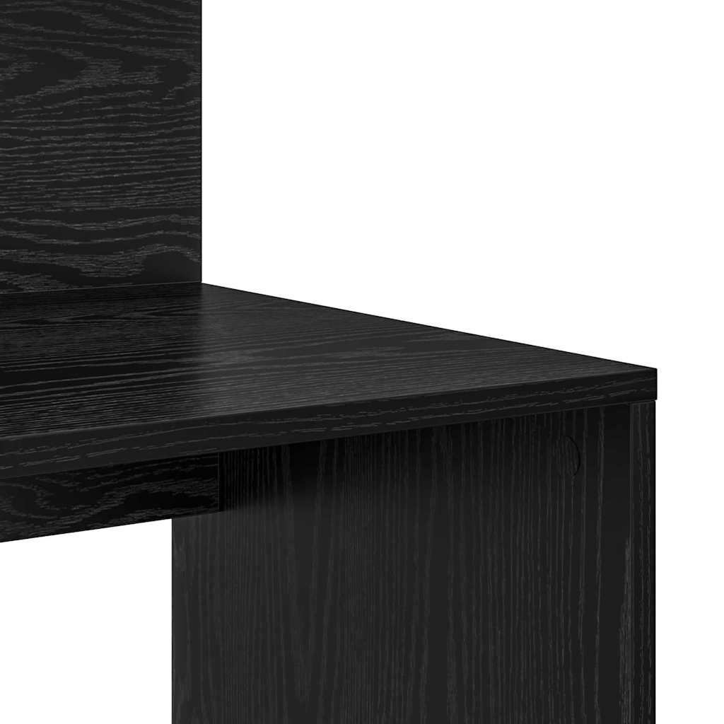 vidaXL Γραφείο με Αποθήκευση με ράφι Μαύρη Οξυά 90 x 48 x 101.5 εκ.